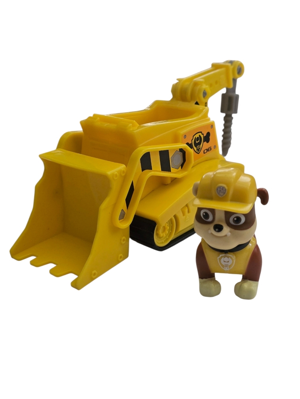 Paw Patrol Rubble Bulldozer Construction Vehicle & Figure Yellow